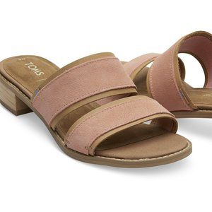 TOMS - WOMEN'S MARIPOSA CORAL PINK SUEDE SANDALS
